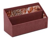 RHODIA 120037C - Brievenhouder - 25 x 10 x 14 cm - 2 Compartimenten - Imitatieleer en Bedrukte Binnenkant - Orange Botanique Collectie