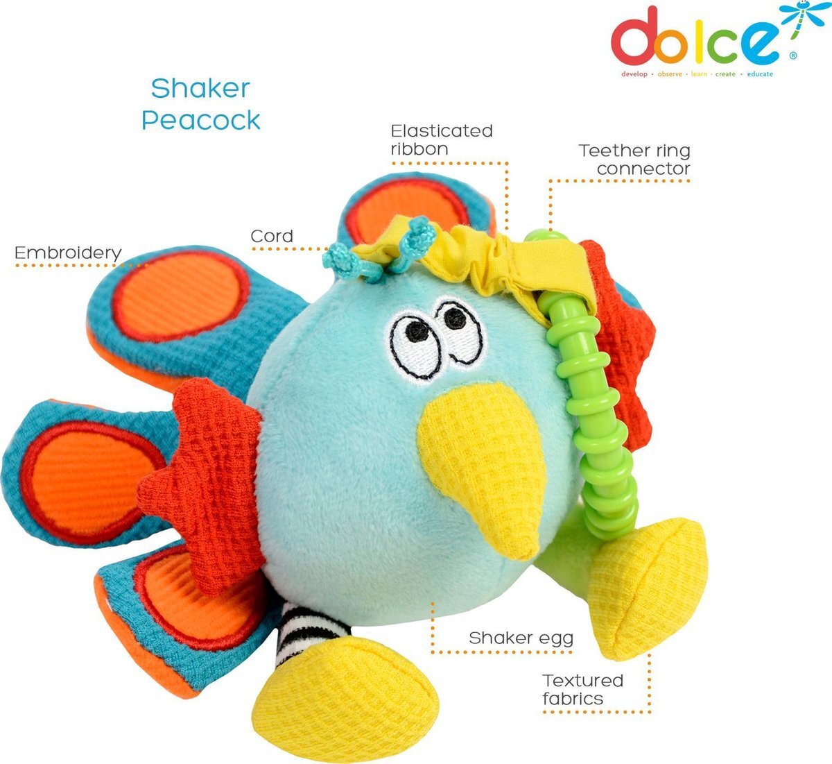 Dolce toys Shaker Peacock