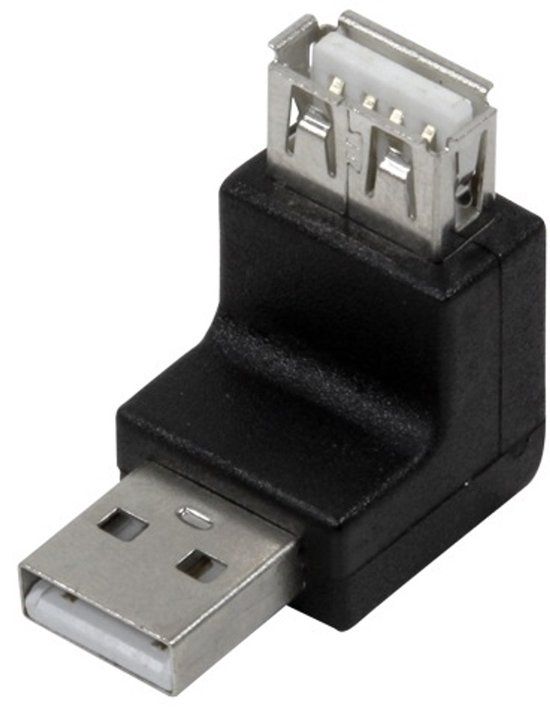LogiLink USB naar USB adapter / haaks naar boven - USB2.0 / zwart