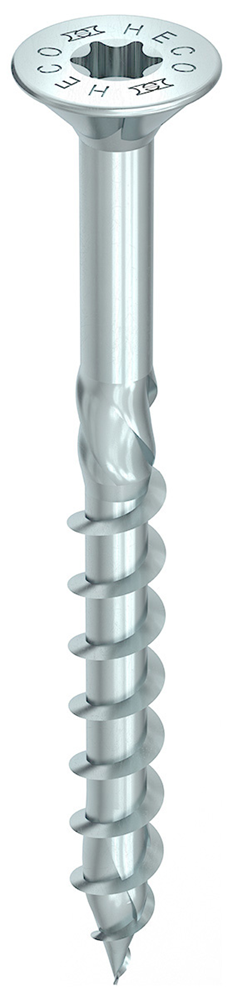 HECO TOPIX-Plus Spaanplaatschroef 8x420mm Platkop Verzinkt Deeldraad Torx HD-40 (50 stuks)