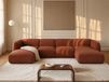 Vente-unique - Méridienne Gauche en Tissu Chenille Terracotta CAMILIO de Maison Céphy