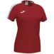 Joma Sportshirt Dames Academy Rood/Wit Polyester Korte Mouw Effen