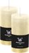 Wiedemann Cilinderkaars/stompkaars - 2x - rustieke kaars - creme wit - 6 x 12 cm - 69 branduren