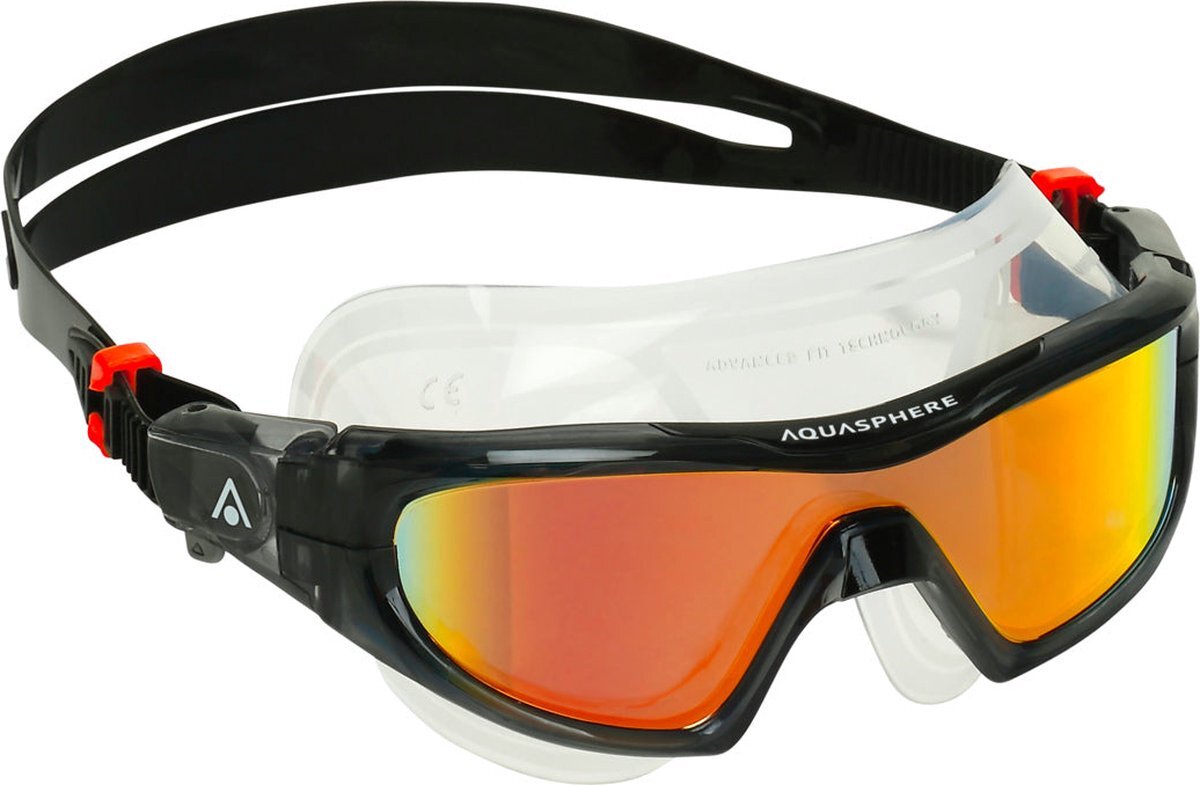 Aquasphere Aquasphere Vista Pro - Zwembril - Volwassenen - Orange Titanium Mirrored Lens - Grijs/Oranje