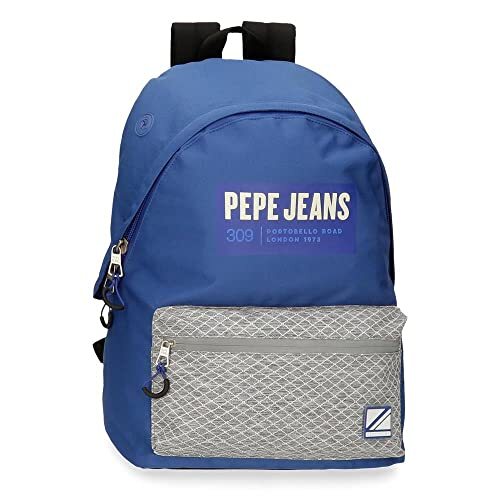 Pepe Jeans Darren schoolrugzak, aanpasbaar, blauw, 31 x 44 x 17,5 cm, polyester, 20,46 l, Rosa Roja, Schoolrugzak, aanpasbaar aan de trolley