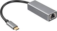 MaxTrack USB-C naar RJ45 LAN adapter | USB3.0 | CAT6 | aluminium | 0,15 meter