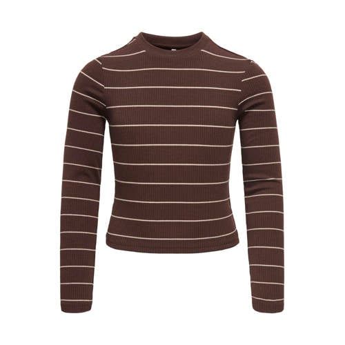 ONLY KIDS ONLY GIRL gestreepte longsleeve - bruin