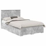 vidaXL Bedframe met lade Beton Grijs 120 x 190 cm Bewerkt hout