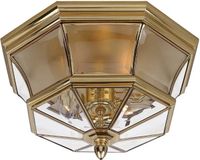 Quoizel LED Buitenlamp Newbury | 3X E14 Max 60W | IP44 | Dimbaar | Lacquered Polished Brass