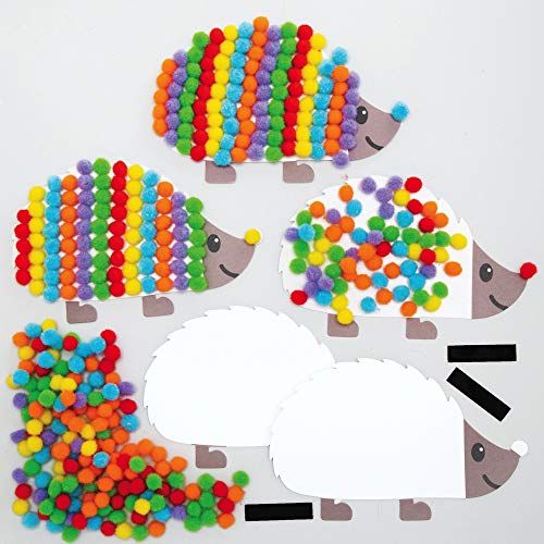 Baker Ross AX167 Herfst Hedgehog Pom Pom Picture Kits - Pack van 5