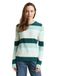 Tom Tailor - Gebreide trui met ronde hals - Maat L - green mint white stripe
