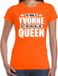 Bellatio Decorations Naam cadeau My name is Yvonne - but you can call me Queen t-shirt oranje dames - Cadeau shirt o.a verjaardag/ Koningsdag L