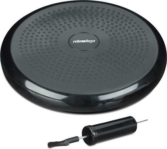 Relaxdays Wiebelkussen - Ø 33 cm - Zwart