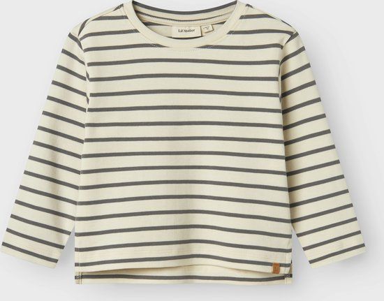 LIL' ATELIER NAME IT - NMMLIMIA LS LOOSE TOP LIL NOOS - Jongens - Blouses - Maat 92 - Katoen - Lange mouw - Wit - Gestreept