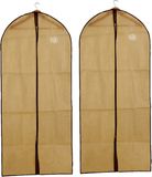 Arte r Artesania Cerd 2x stuks beige kledinghoezen 60 x 137 cm met kijkvenster
