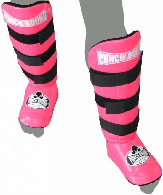 Punch Roundâ„¢ Punch Round Kickboks Scheenbeschermers Experience Luxury PU Roze Maat XS = 135 cm t/m 145 cm