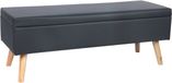 Merkloos Zitbank met opbergruimte - 40x110x40 cm - kunstleer - zwart