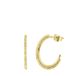 Lucardi Dames Gerecycled stalen goldplated oorbellen met bol