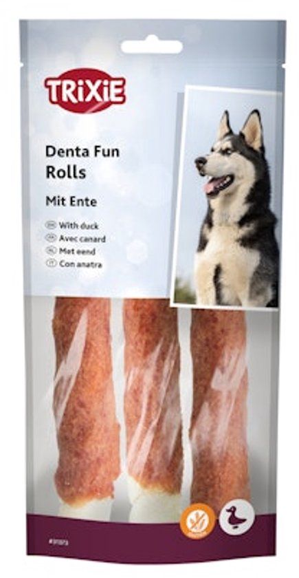 Trixie Denta Fun Duck Chewing Rolls - 17 cm - 3 x 140 g