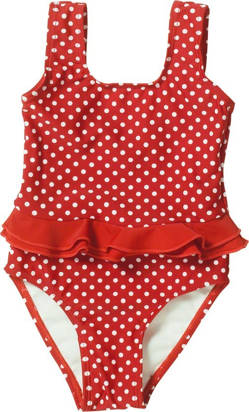 Playshoes UV badpak Kinderen Stippen/Ruches - Rood - Maat 110/116