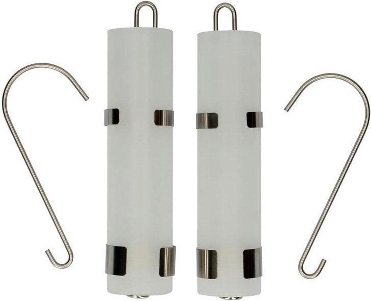 Excellent houseware Set van 2x stuks radiator bak luchtbevochtigers rond mat wit - Waterverdampers voor de verwarming