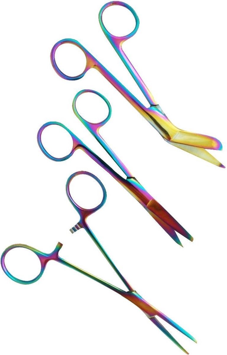 Hospitrix Verpleegkunde Scharen Set - Metal Rainbow | Zorg - Zuster - Cadeau - Verpleegster - Accessoires