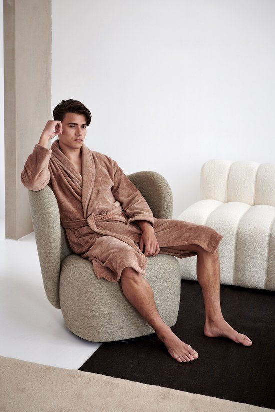 Vandyck Prestige badjas - Pearl Blue - L - Heren