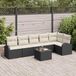 Maison Exclusive - Set de 7 meubles de jardin avec coussins, noir et blanc, en polyrotin tressé