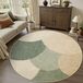 Tapis - Polypropylène - Poil court - Moderne - Antidérapant - Lavable en machine - Vert et taupe