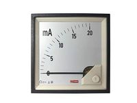 Analoge V-paneel Analoge ampèremeter, DC, 96 mm x 96 mm, schaal 20 (input) mA, -10 °C tot +65 °C, 1% beweegbare spoel