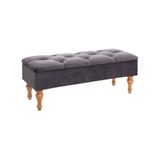 Wintem Zitbank van grijs fluweel, 102 x 38 x 41 cm
