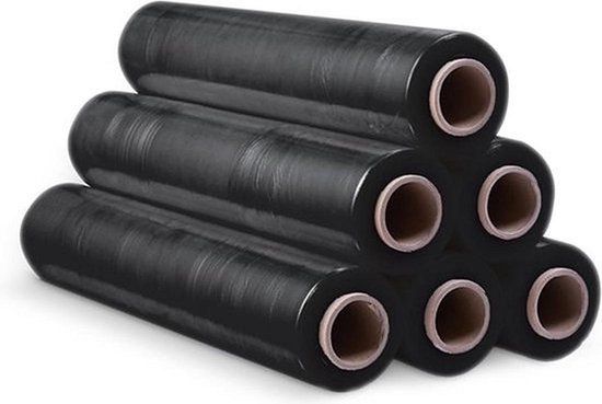 Handwikkelfolie Stretchfolie Zwart - 50cm x 300m x 20my