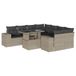 vidaXL Loungeset 9-delig avec coussins, polyrotin, gris clair