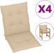 VidaXL Coussin de chaise de jardin 4 pcs beige 100 x 50 x 3 cm