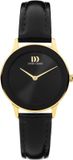 Danish Design Nostalgi 1988 IV11Q1288 Dames Polshorloge Zwart/Goudkleurig Leer