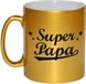 Bellatio Decorations Shoppartners Bv Super papa tekst cadeau mok / beker - goudkleurig - Vaderdag - 330 ml