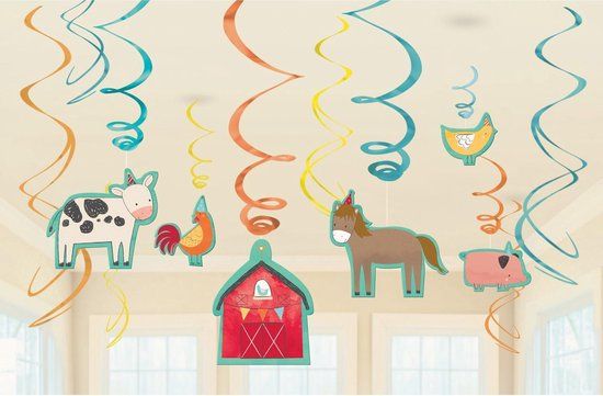 Amscan Hangdecoratie Boerderij - 9 stuks - Multicolor