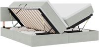 vidaXL LED opbergbed met matras Lichtgrijs 200 x 200 cm Fluweel