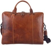 GREENBURRY Leren business tas laptoptas met laptopvak Newport Business Bag Caramel Lichtbruin