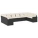 vidaXL 10-delige Loungeset met Kussens, Poly Rattan, Zwart
