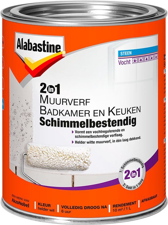 Alabastine 2In1 Badkamer&Keukenverf 1L