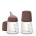 Suavinex, Set van 2 Zero anti-koliek flessen, aanpasbare zuiger (A) van siliconen, baby's + 0 maanden en pasgeborenen, speciaal voor borstvoeding, moedermelk en poeder, 180 ml, diep