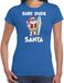 Bellatio Decorations Surf dude Santa fun Kerstshirt / Kerst t-shirt blauw voor dames - Kerstkleding / Christmas outfit XXL