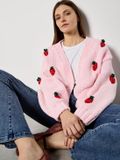 Apricot Grof gebreid vest met aardbeien