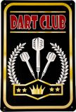 Merkloos Metalen Wandbord Dart Club 20 x 30cm