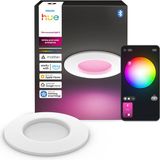 Philips Hue dunne LED inbouwspot - badkamerverlichting - GU10 fitting - aanpasbaar wit en gekleurd licht - wit - IP44