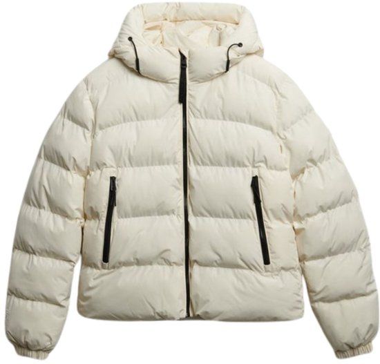 Superdry Hooded Sports Puffer Casual Winterjas Dames Wit XL/42