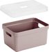 Sunware Opbergbox - mand - roze - 5 liter - kunststof - transparante deksel - 25 x 18 x 12 cm