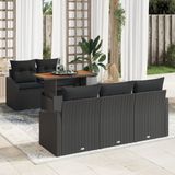 vidaXL Banc de jardin 6 pièces noir et marron