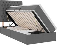 vidaXL LED opbergbed met matras Donkergrijs 100 x 200 cm Stof